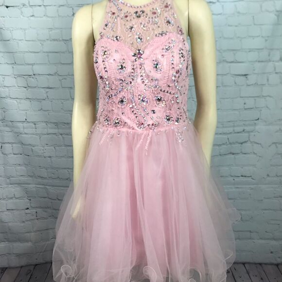 Beaded Lace Bodice Homecoming Dress w/ Layers of Tulle & satin see measurements - Picture 7 of 10